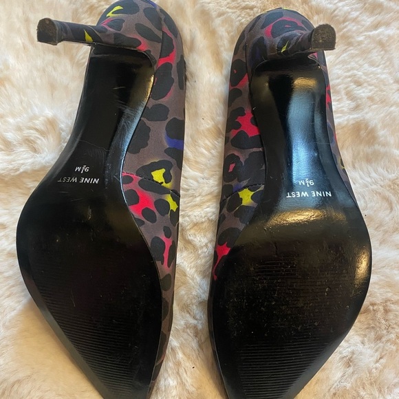 Nine West Women’s Animal Print Heels Open Toe Size 9 1/2 - Picture 3 of 9